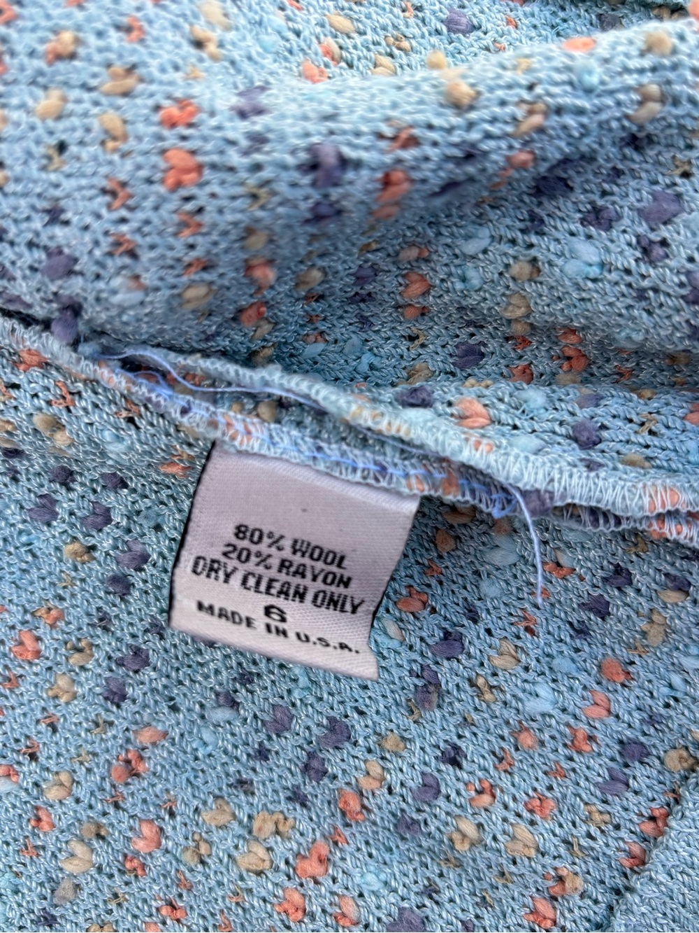 Tiffany & Co. Blue Multi Bouclé Zip Jacket - Picture 7 of 9